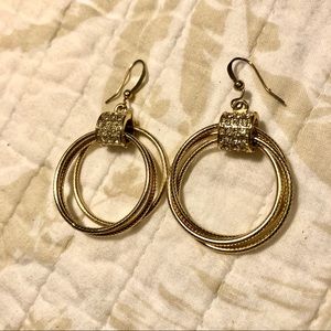Gold hoops with rhinestones